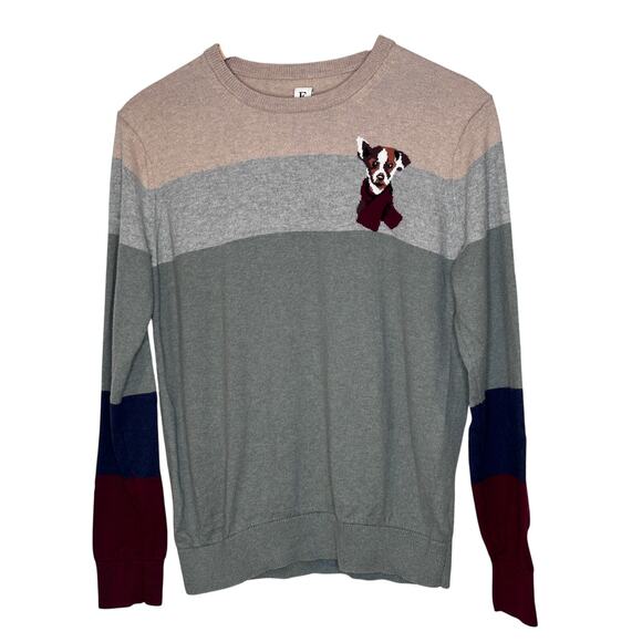 ED Ellen Degeneres Dog color block Cotton/Cashmere Blend sweater size small - Picture 5 of 5